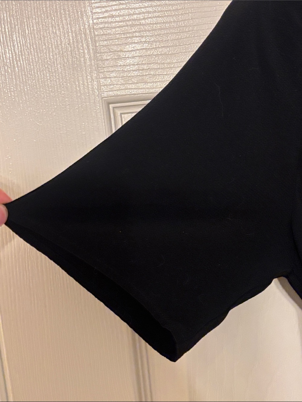 Eileen Fisher Black Short-Sleeve Midi Wrap Dress - Picture 3 of 5